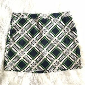 Vineyard Vines Navy, Green & White Plaid Mini Skirt